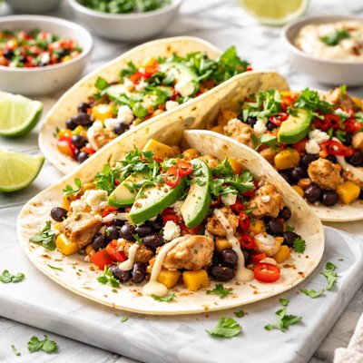 Image of Easy Chicken Bean Tortillas