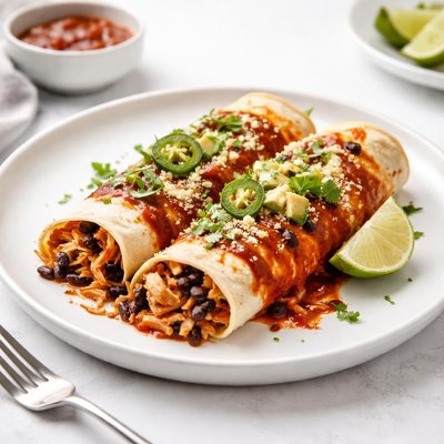 Image of Easy Chicken Black Bean Enchiladas