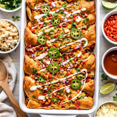 Image of Easy Chicken Enchilada Crescent Bake