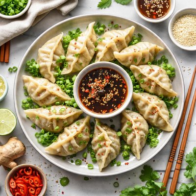 Image of Easy Chinese Dumplings W Dipping Sauce