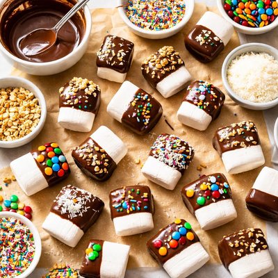 Image of Easy Chocolate Dipped Marshmallows
