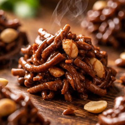 Image of Easy Chocolate Peanut Butter Chow Mein Clusters No Bake