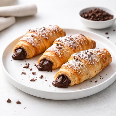 Image of Easy Chocolate Puff Pastry Croissants