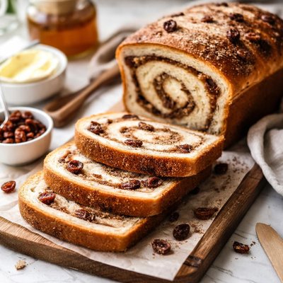 Image of Easy Cinnamon Raisin Swirl Bread