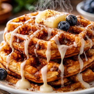 Image of Easy Cinnamon Roll Waffles
