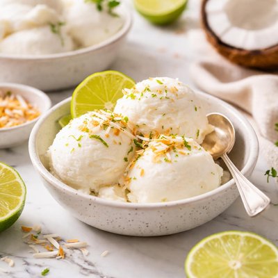 Image of Easy Coconut Lime Sorbet