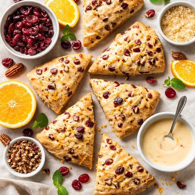 Image of Easy Cranberry Orange Pecan Scones