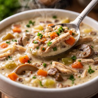 Image of Easy Cream of Wild Rice Chicken Soup