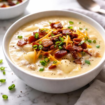 Image of Easy Creamy Cheesy Potato Soup W Crisp Bacon