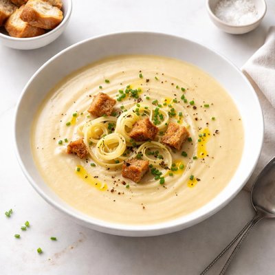 Image of Easy Creamy No Cream Potato Leek Soup