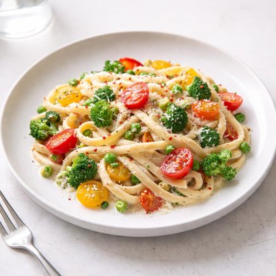 Image of Easy Creamy Pasta with Veggies