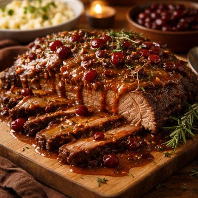 Image of Easy Crock Pot Cranberry Brisket with Gravy