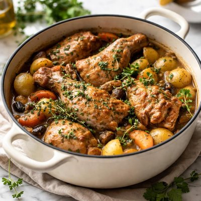 Image of Easy Crock Pot Dutch Oven Rabbit