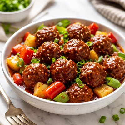 Image of Easy Crock Pot Sweet and Sour Meatballs