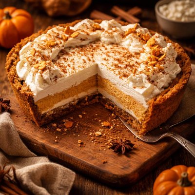 Image of Easy Double Layer Pumpkin Spice Pie