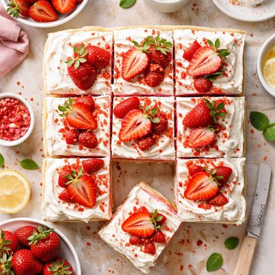 Image of Easy Dreamy Strawberry Cream Cake