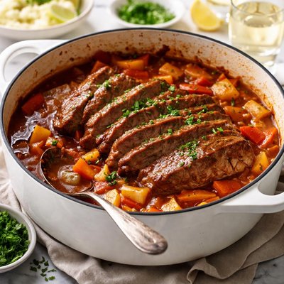 Image of Easy Dutch Oven Sweet and Sour Brisket