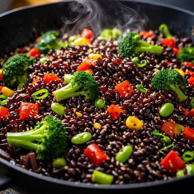 Image of Easy Forbidden Rice Stir Fry