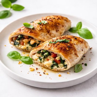 Image of Easy Garlic and Basil Stuffed Chicken Breasts