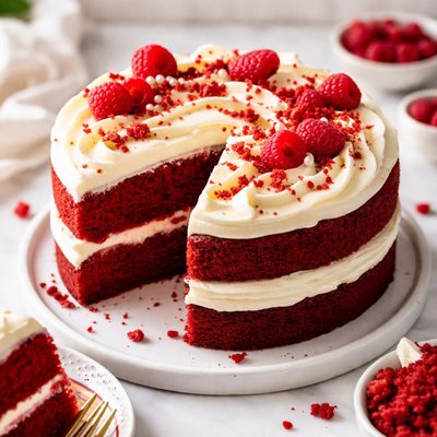 Image of Easy Gluten Free Red Velvet Cake with Homemade Cream Cheese Fros