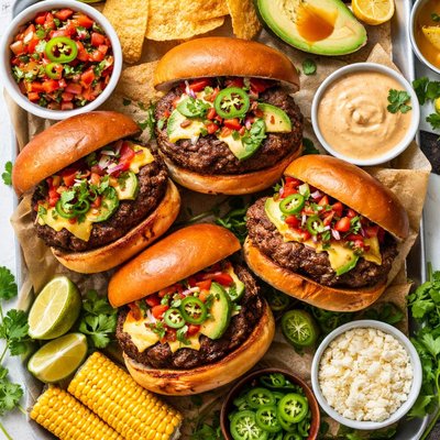 Image of Easy Grilled Tex Mex Burgers