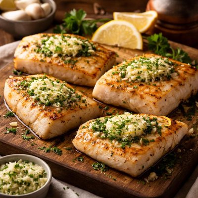 Image of Easy Halibut Fillets with Herb Butter