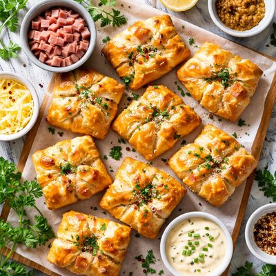 Image of Easy Ham and Cheese Puffs Appetizer