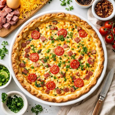 Image of Easy Ham Cheese Egg Quiche