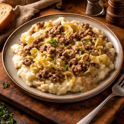 Image of Easy Hamburger Gravy with Cabbage