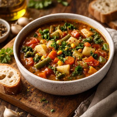 Image of Easy Hearty Vegan Vegetable Soup