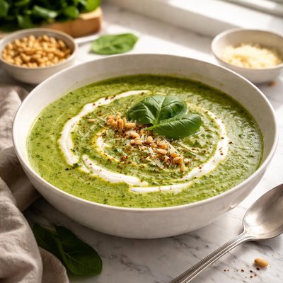 Image of Easy Homemade Cream of Spinach Soup