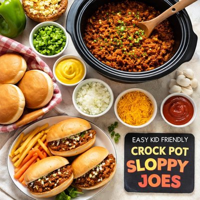 Image of Easy Kid Friendly Crock Pot Sloppy Joes