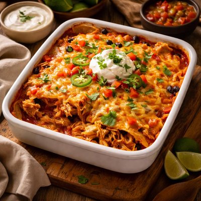 Image of Easy Low Fat Chicken Enchilada Casserole