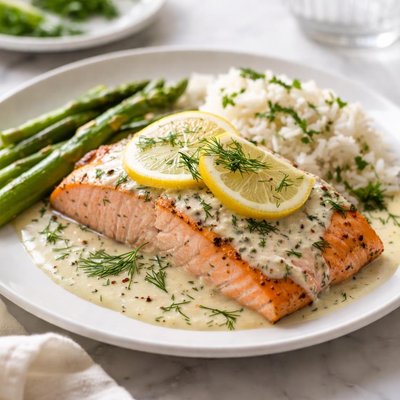 Image of Easy Low Fat Creamy Dill Salmon