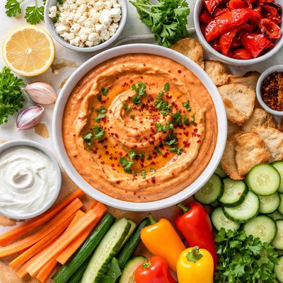 Image of Easy Low Fat Roasted Red Pepper Dip
