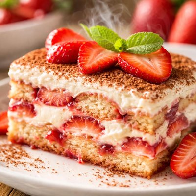 Image of Easy Low Fat Strawberry Tiramisu