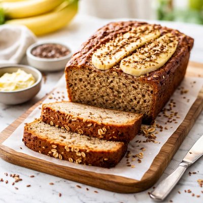 Image of Easy Lower Sugar Banana Flax Bread