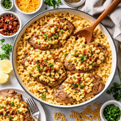 Image of Easy Mac Cheese Pork Chops