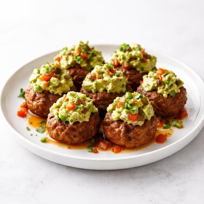 Image of Easy Meatballs Topped with Guacamole