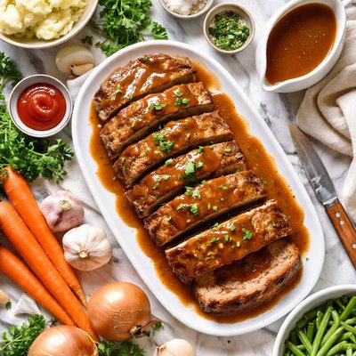 Image of Easy Meatloaf with Gravy