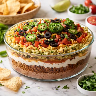 Image of Easy Meaty 7 Layer Taco Dip