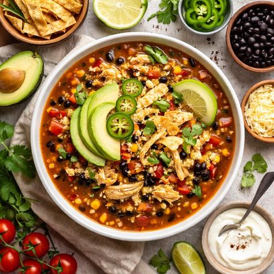 Image of Easy Mexican Chicken Black Bean Soup