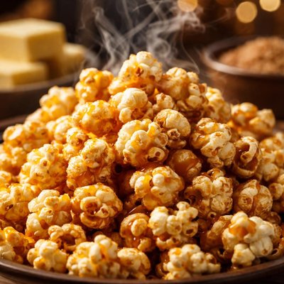 Image of Easy Microwave Caramel Popcorn