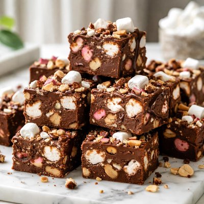 Image of Easy Microwave Rocky Road Fudge