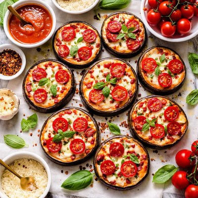 Image of Easy Mini No Crust Eggplant Pizzas