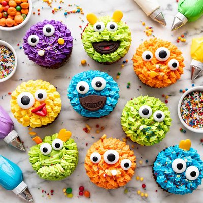 Image of Easy Monster Cupcakes