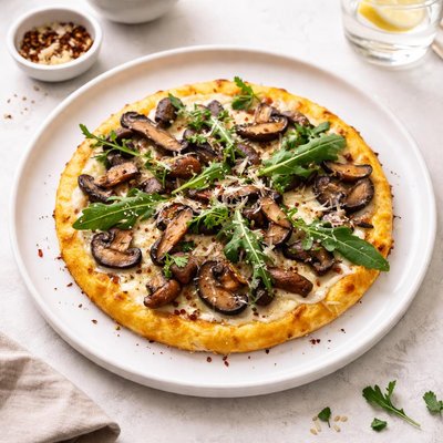 Image of Easy Mushroom Garlic Polenta Pizza