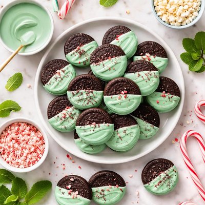 Image of Easy No Bake Mint Sandwich Cookies