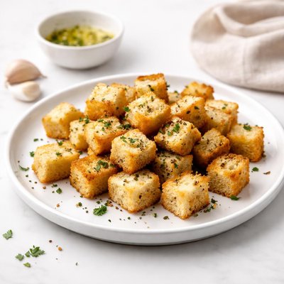 Image of Easy No Salt Garlic Croutons