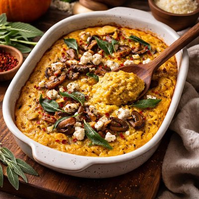 Image of Easy Oven Baked Pumpkin Polenta